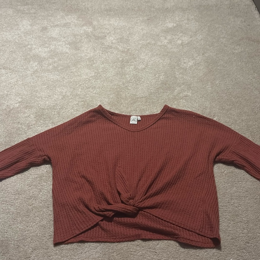 Fleece long sleeve crop top!